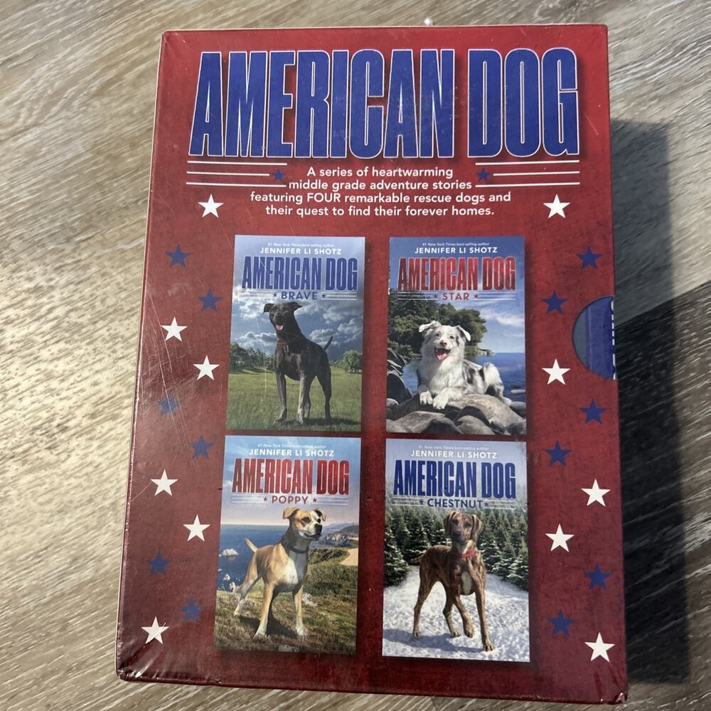 American Dog Boxed Book Set 4 Brave Star Poppy Chest Houghton Mifflin New Sealed